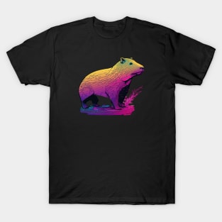 Vaporwave Capybara T-Shirt